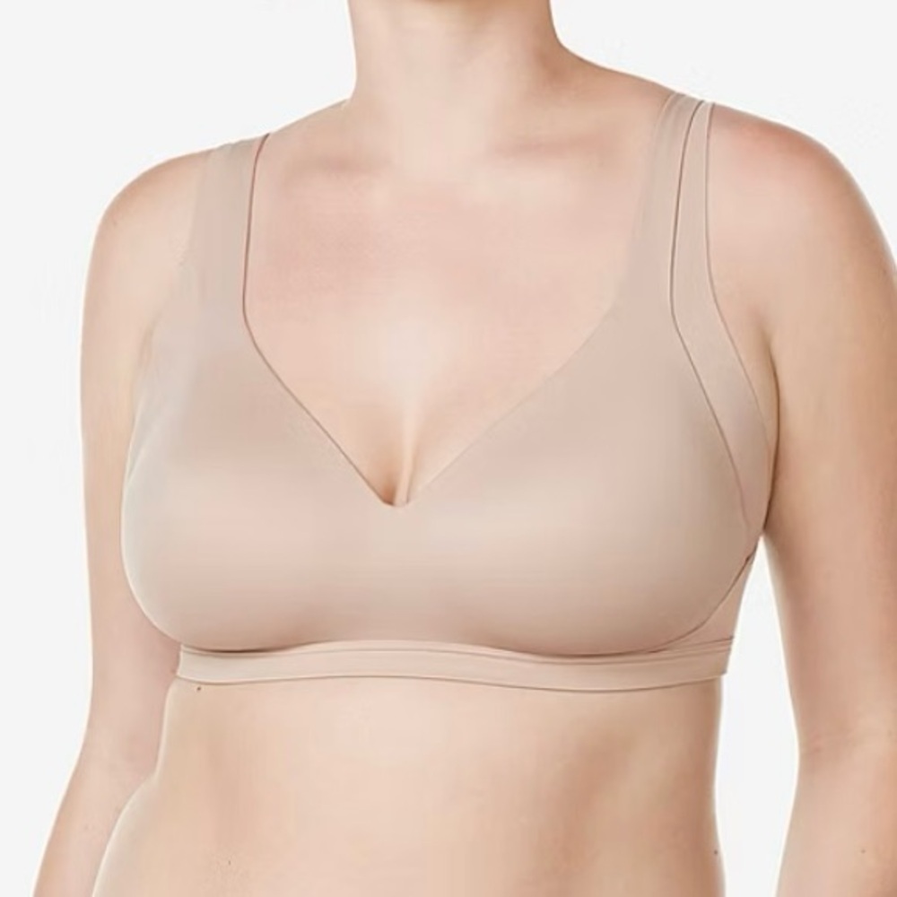 Warners No Side Effects Wireless Lightly Lined Bra Toasted Almond Large RA2231A